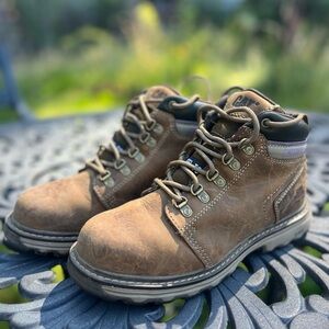 CAT Ellie St Steel Toe Women’s Boots, Beige Size 7